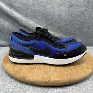 Nike Waffle One Shoes Boys Size 5.5Y Blue Black Mesh Running Sneakers DC0481-400